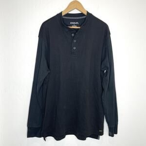 Stanley Long Sleeve Henley Shirt Mens Large Black
